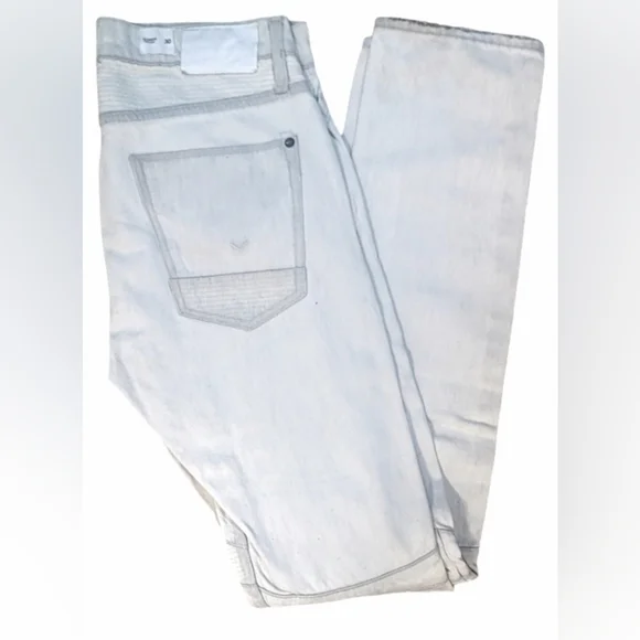 HUDSONWhite Blinder Skinny Biker Moto Distressed JeansSize: 30x32
